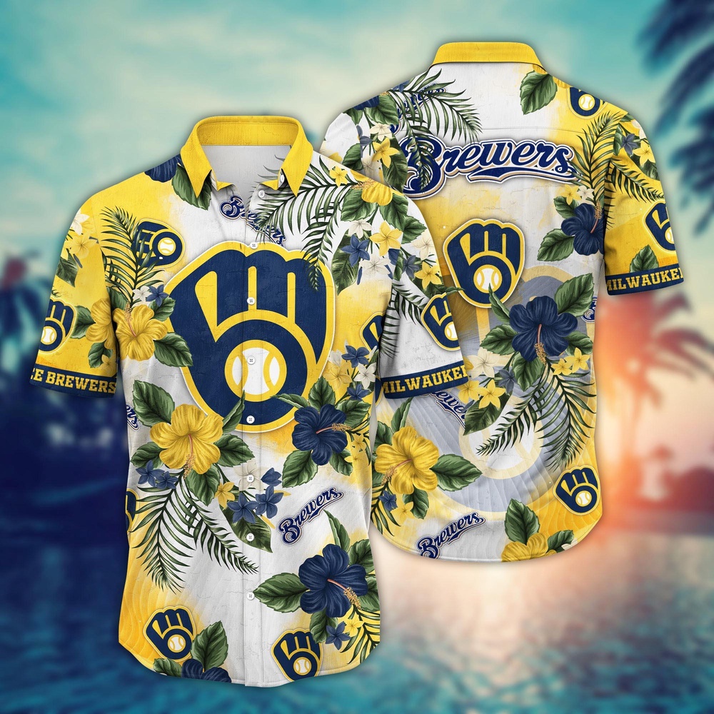 MLB Milwaukee Brewers Hawaiian Shirt Pitch Perfect Bloom Gift For Fans