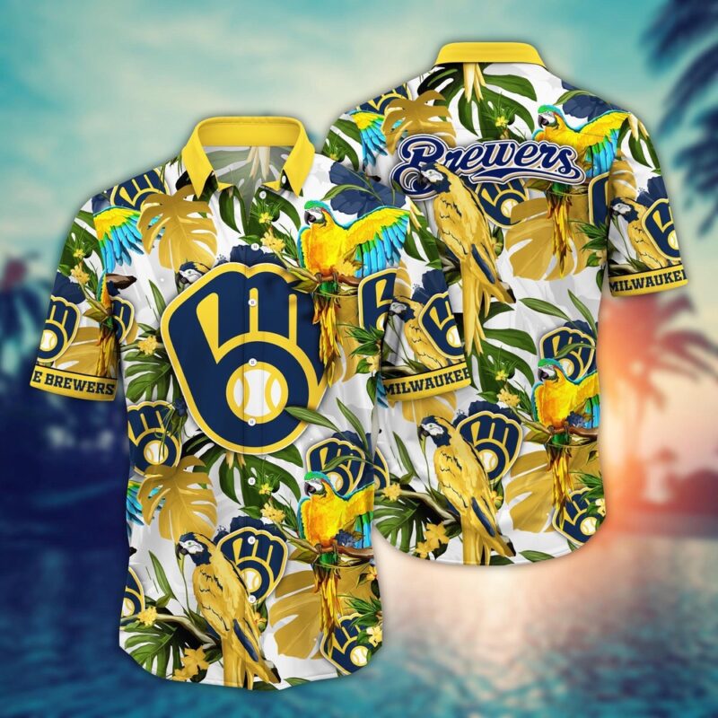 MLB Milwaukee Brewers Hawaiian Shirt Victory In Bloom Gift For Fans