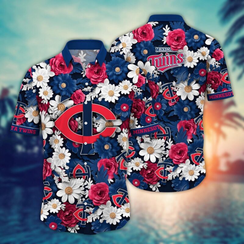 MLB Minnesota Twins Hawaiian Shirt Flower Floral Fusion Fashion For Fans
