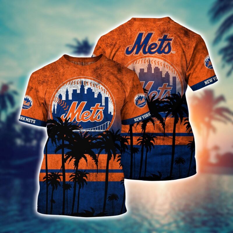 MLB New York Mets 3D T-Shirt Casual Style For Fans Sports