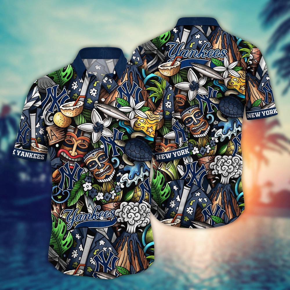 MLB New York Yankees Hawaiian Shirt Flower Strike A Style Statement For Fans