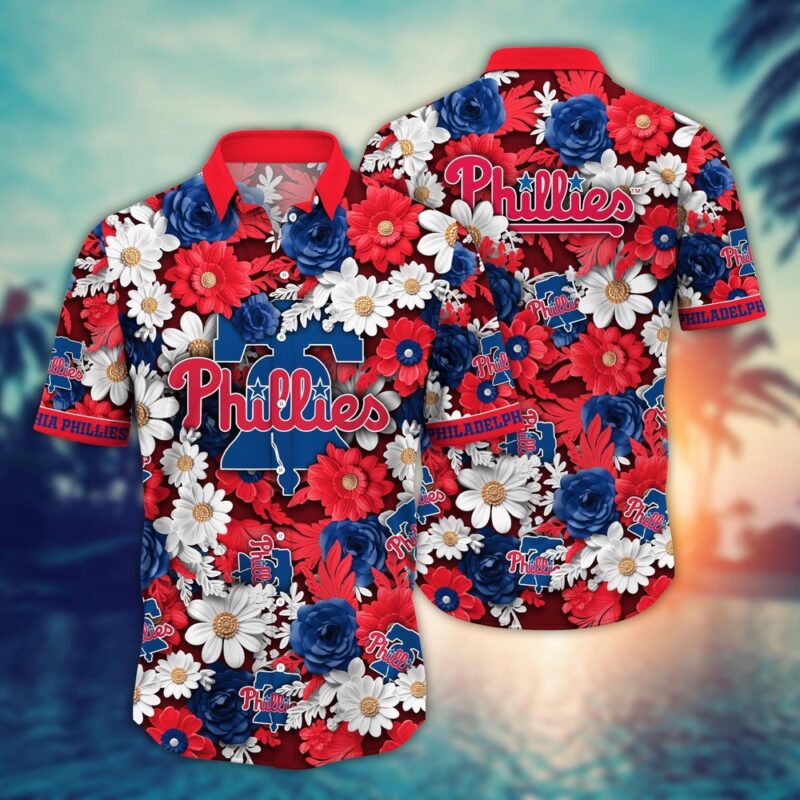 MLB Philadelphia Phillies Hawaiian Shirt Flower Floral Fusion Fashion For Fans