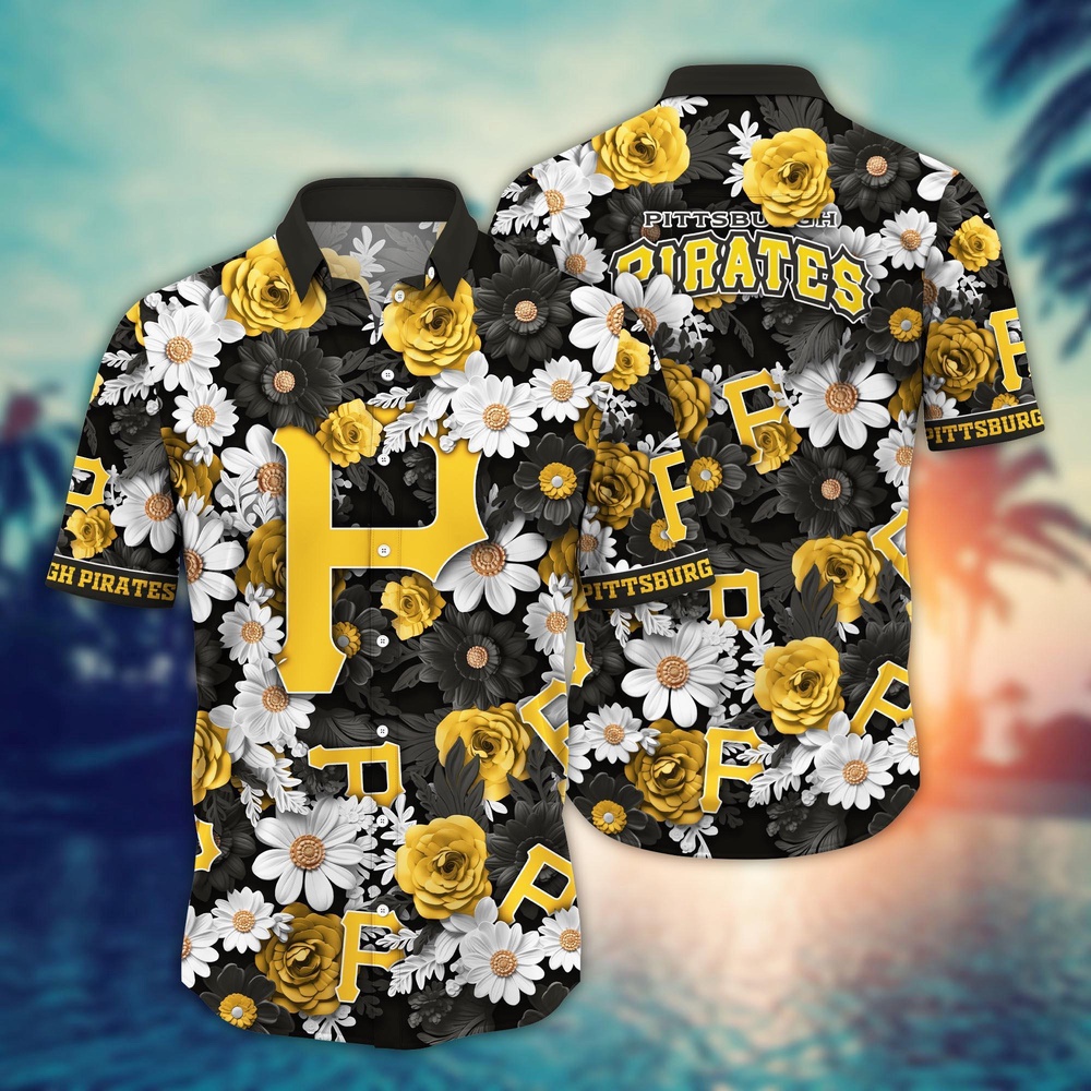 MLB Pittsburgh Pirates Hawaiian Shirt Flower Floral Fusion Fashion For Fans