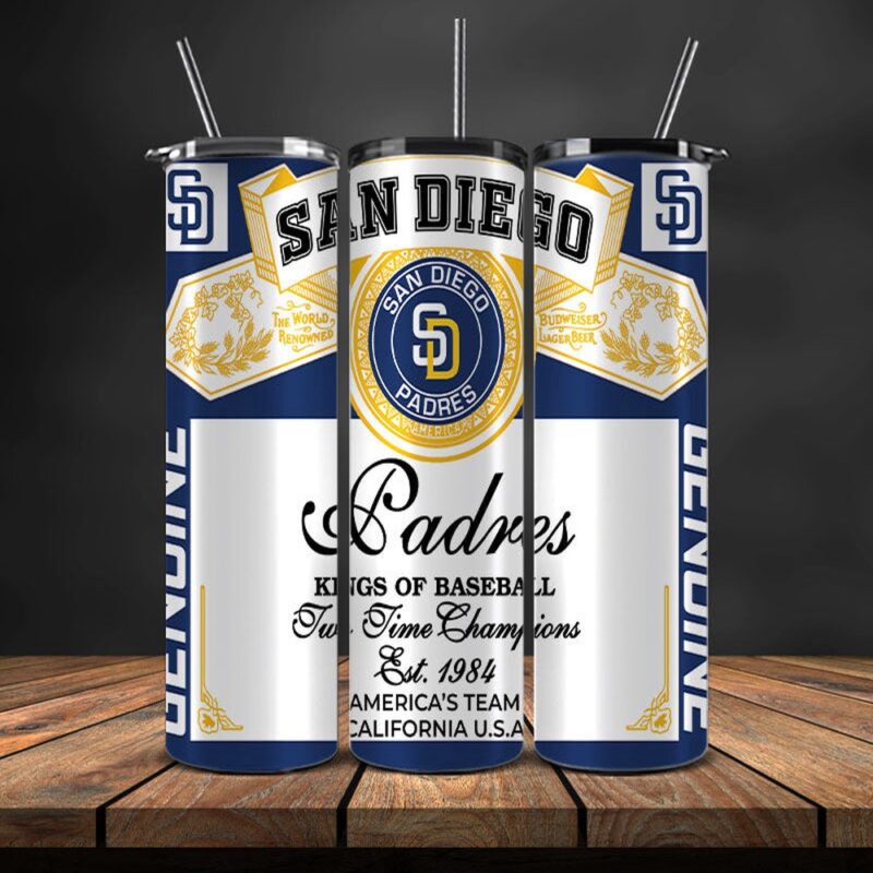 MLB San Diego Padres Skinny Tumbler Beverage Blissful Moments