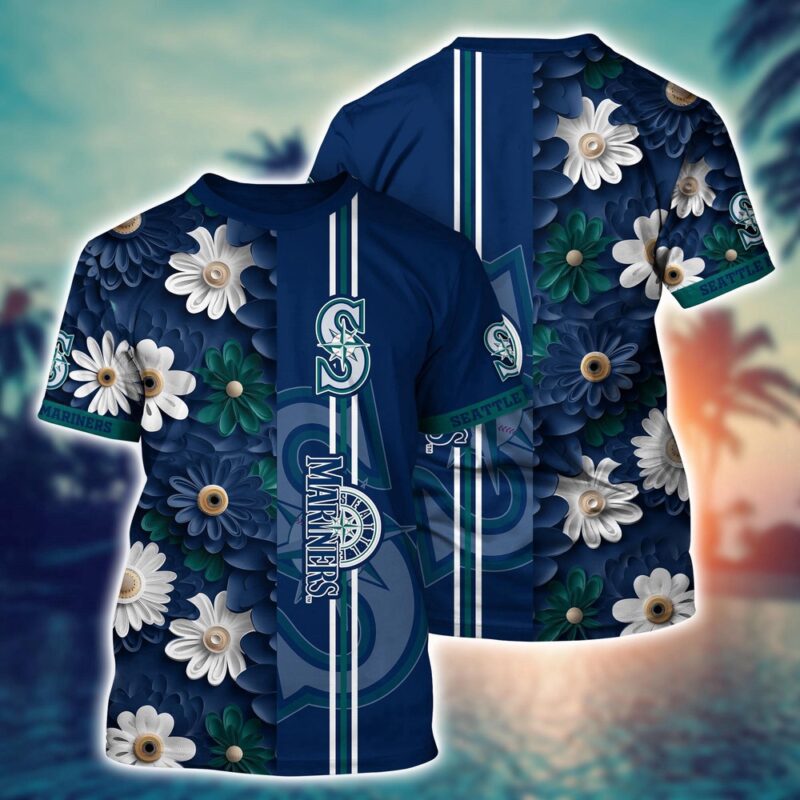 MLB Seattle Mariners 3D T-Shirt Blossom Bloom For Sports Enthusiasts