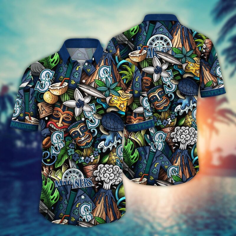 MLB Seattle Mariners Hawaiian Shirt Flower Strike A Style Statement For Fans