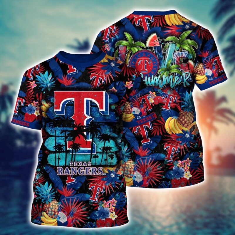 MLB Texas Rangers 3D T-Shirt Adventure Vogue For Sports Enthusiasts
