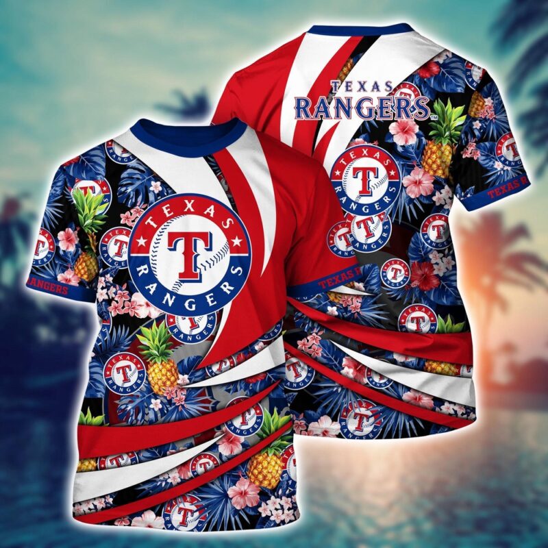 MLB Texas Rangers 3D T-Shirt Athletic Aura For Fans Baseball