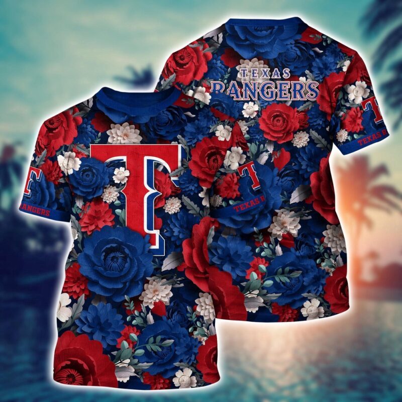 MLB Texas Rangers 3D T-Shirt Tropical Twist For Sports Enthusiasts