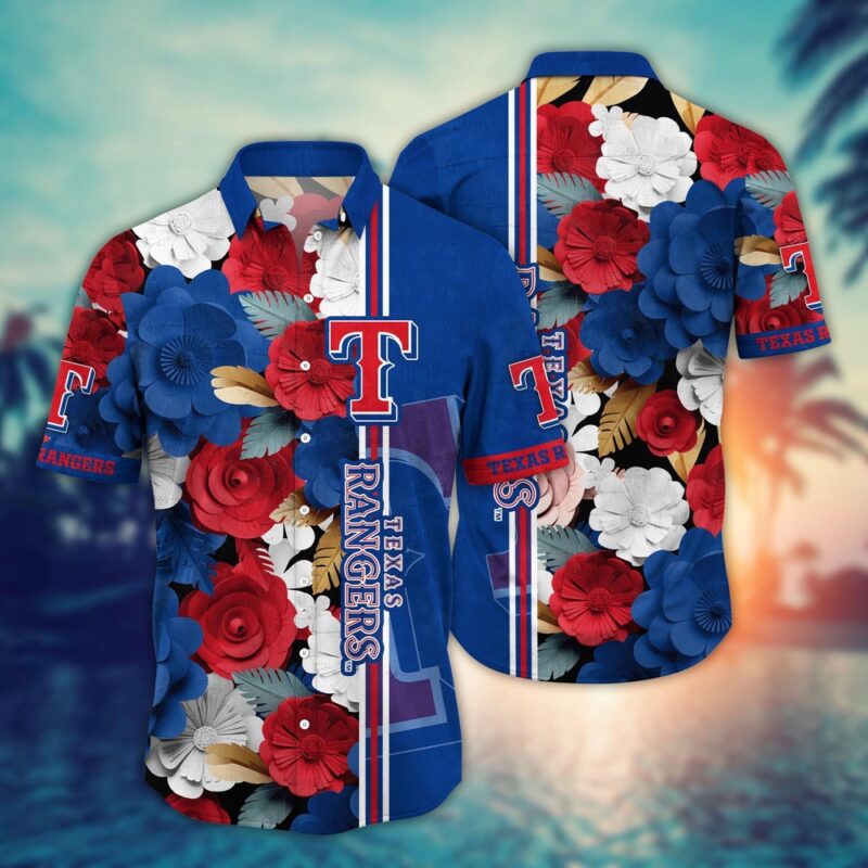 MLB Texas Rangers Hawaiian Shirt Fashion Frenzy in Floral For Sport Fan