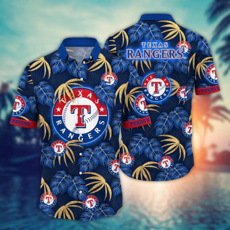 MLB Texas Rangers Hawaiian Shirt Floral Symphony Gift For Fans