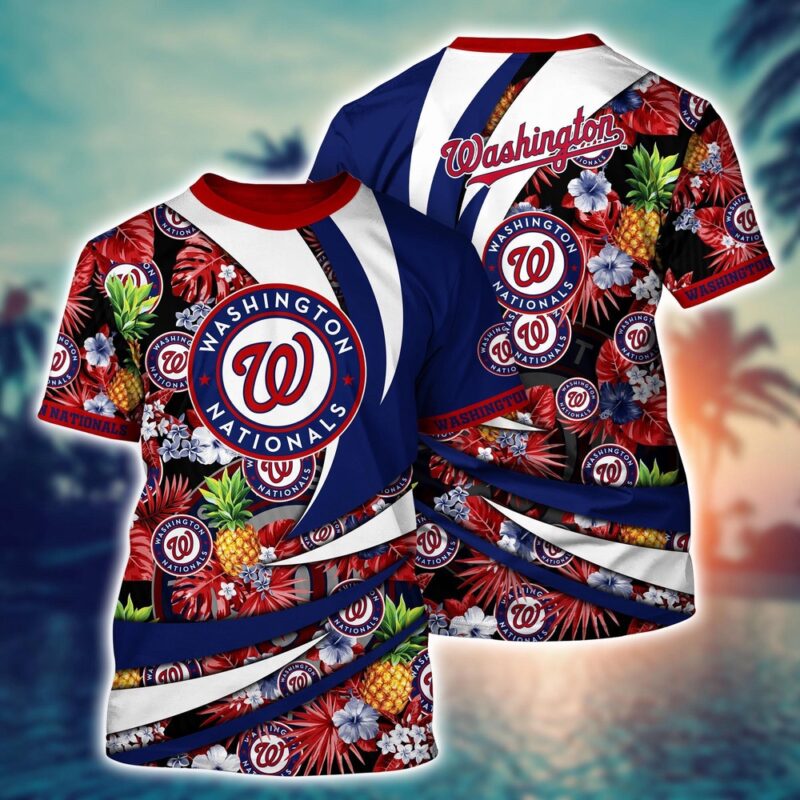 MLB Washington Nationals 3D T-Shirt Athletic Aura For Fans Baseball
