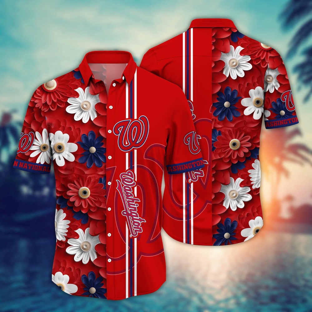 MLB Washington Nationals Hawaiian Shirt Floral Finesse For Sports Fans