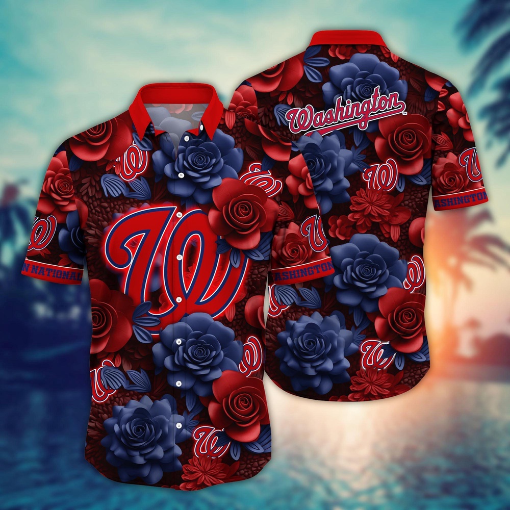 MLB Washington Nationals Hawaiian Shirt Flower Aloha Style Unleashed For Fans