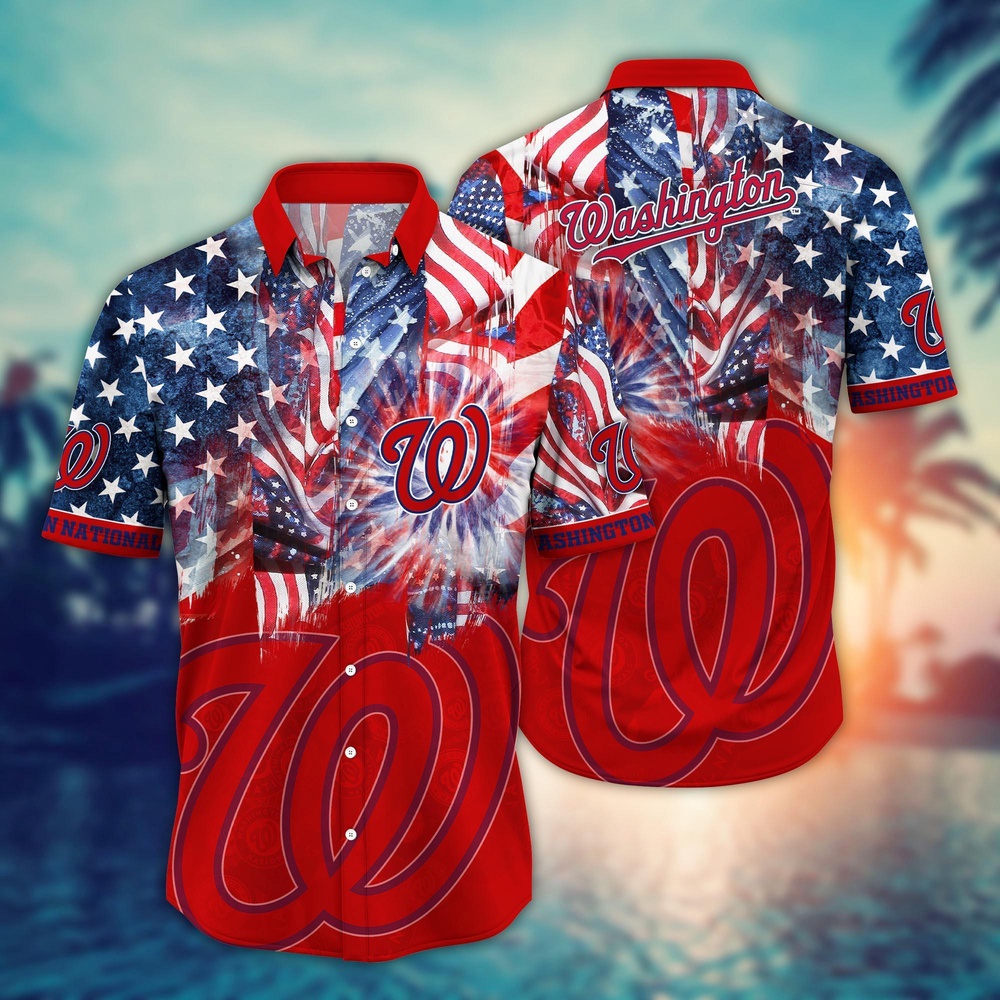 MLB Washington Nationals Hawaiian Shirt Flower Game Day Aloha MLB Style For Fans