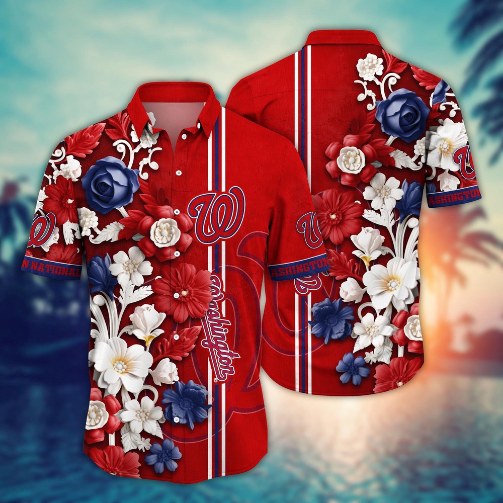 MLB Washington Nationals Hawaiian Shirt MLB Luau League Looks For Sport Fan