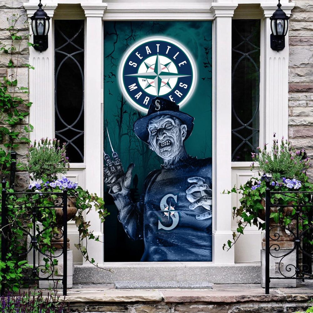 MLB Seattle Mariners Door Cover Halloween Killer Freddy Krueger