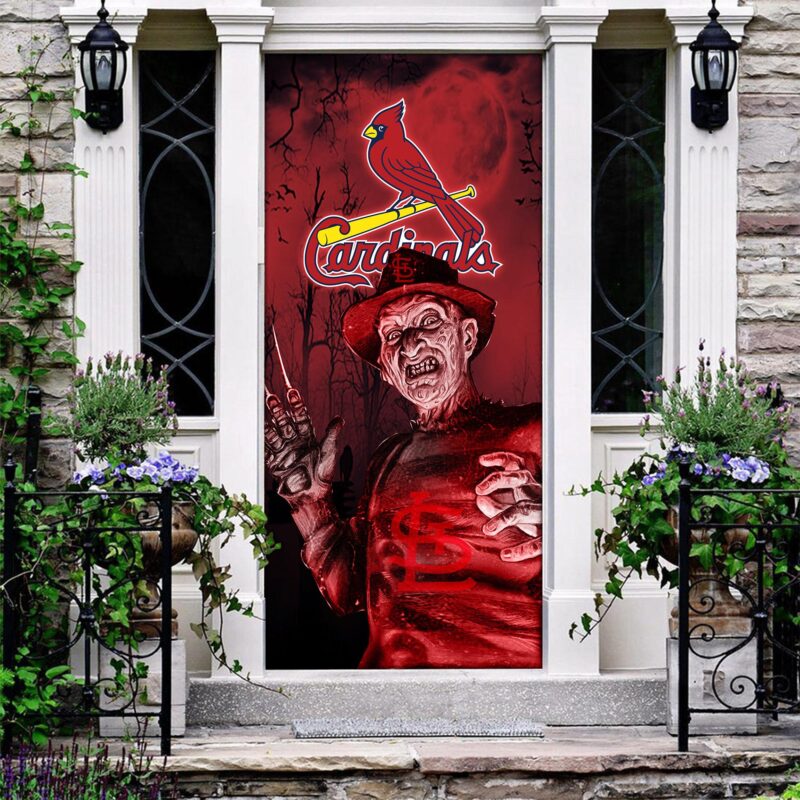 MLB St Louis Cardinals Door Cover Halloween Killer Freddy Krueger