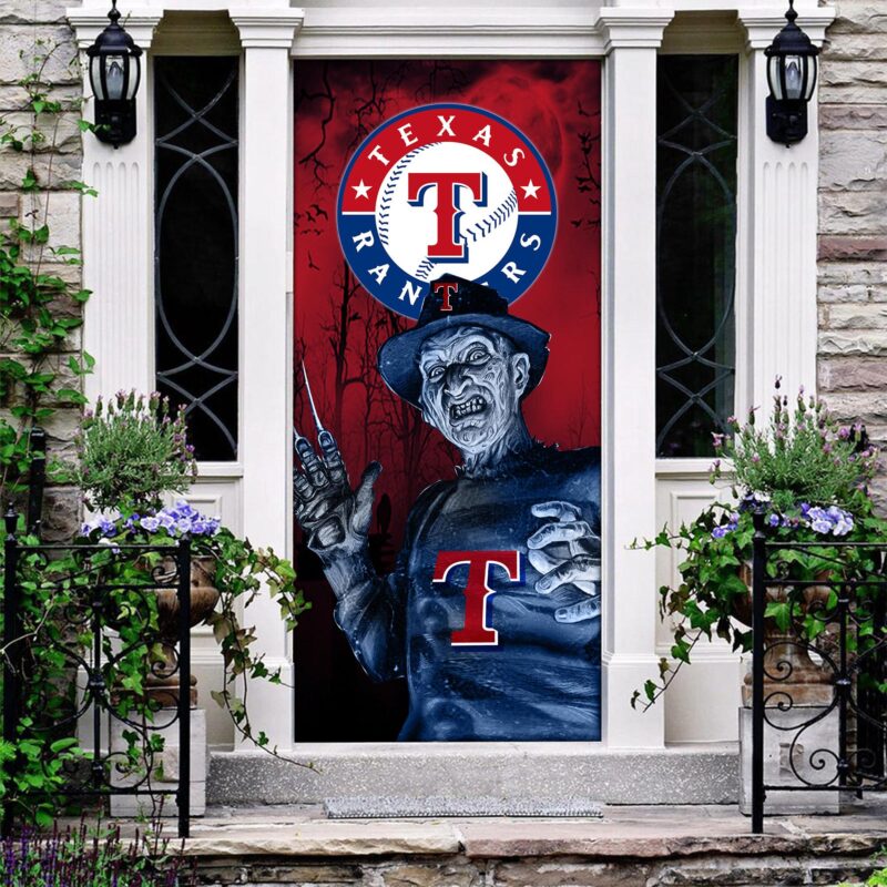 MLB Texas Rangers Door Cover Halloween Killer Freddy Krueger