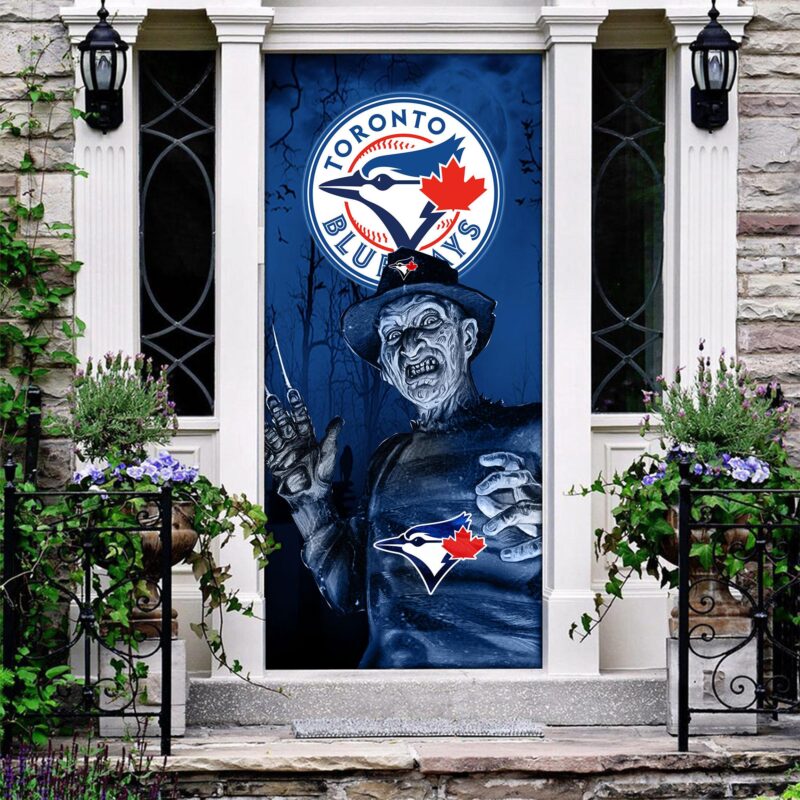 MLB Toronto Blue Jays Door Cover Halloween Killer Freddy Krueger