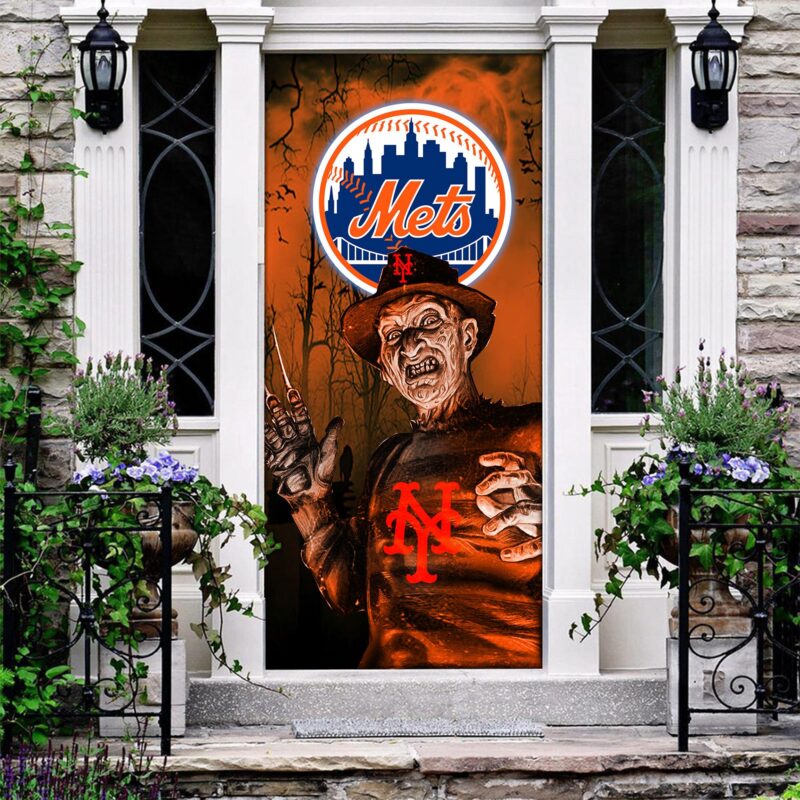 MLB New York Mets Door Cover Halloween Killer Freddy Krueger