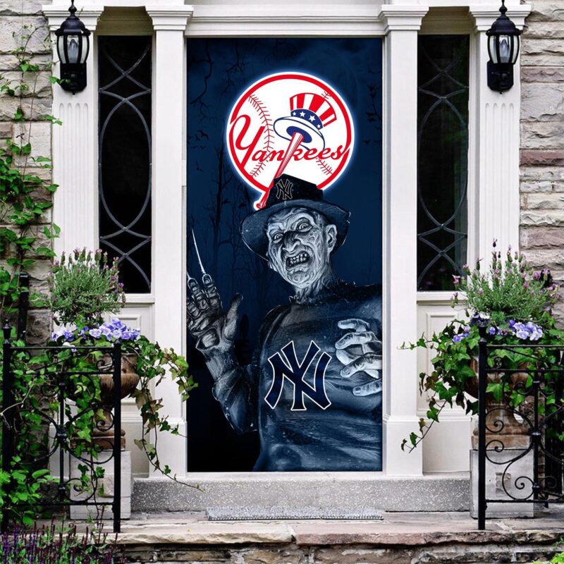 MLB New York Yankees Door Cover Halloween Killer Freddy Krueger