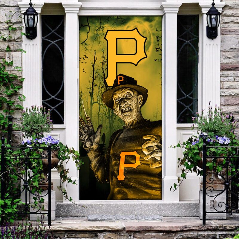 MLB Pittsburgh Pirates Door Cover Halloween Killer Freddy Krueger