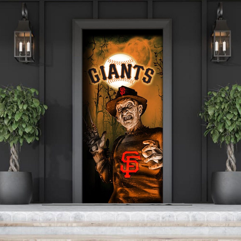 MLB San Francisco Giants Door Cover Halloween Killer Freddy Krueger