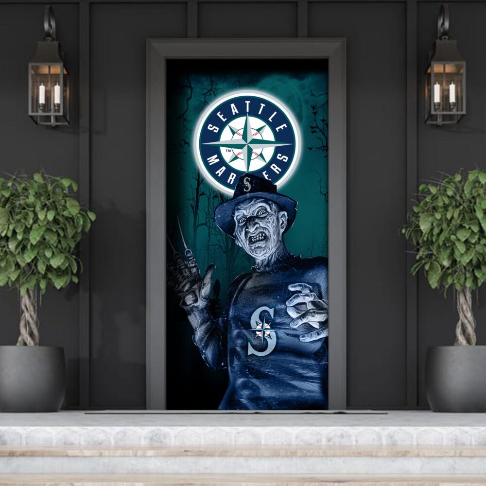 MLB Seattle Mariners Door Cover Halloween Killer Freddy Krueger