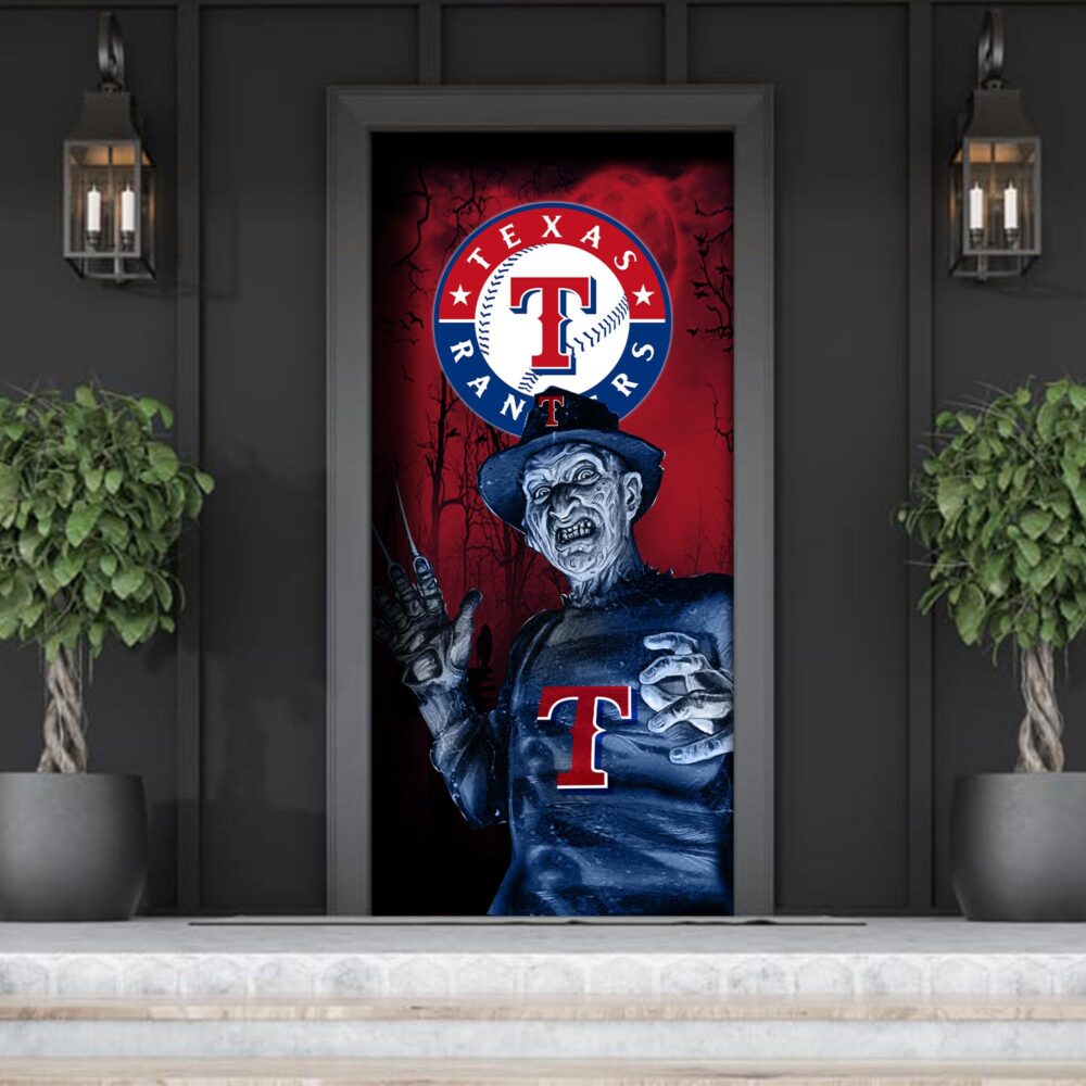 MLB Texas Rangers Door Cover Halloween Killer Freddy Krueger