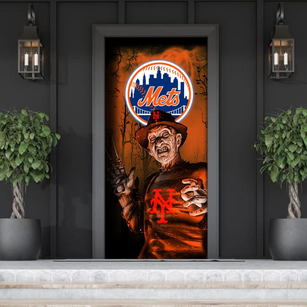 MLB New York Mets Door Cover Halloween Killer Freddy Krueger