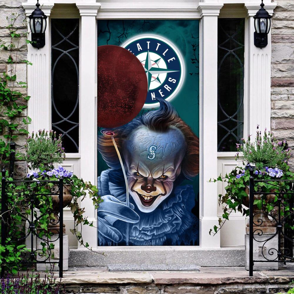 MLB Seattle Mariners Door Cover Halloween Killer Pennywise