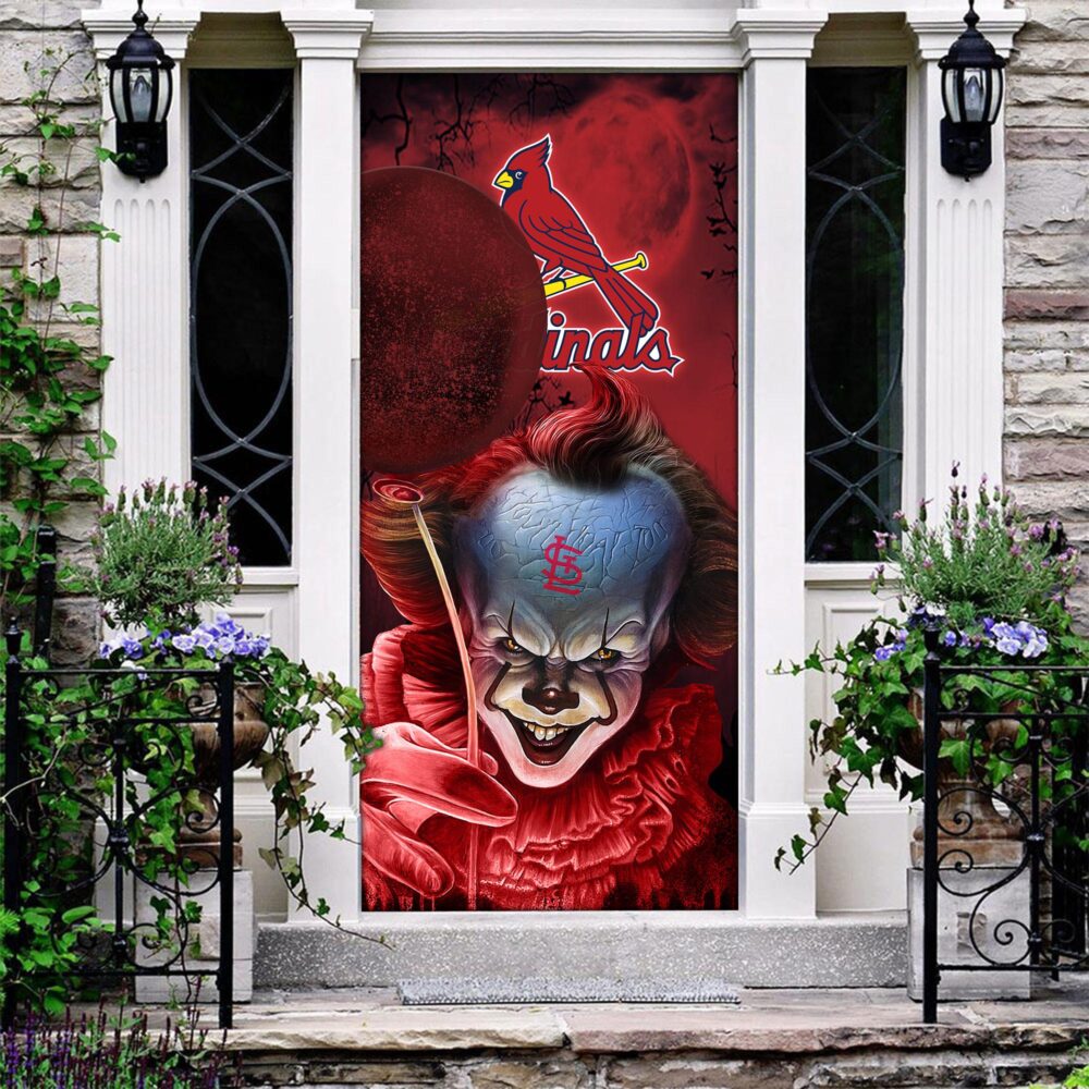 MLB St Louis Cardinals Door Cover Halloween Killer Pennywise