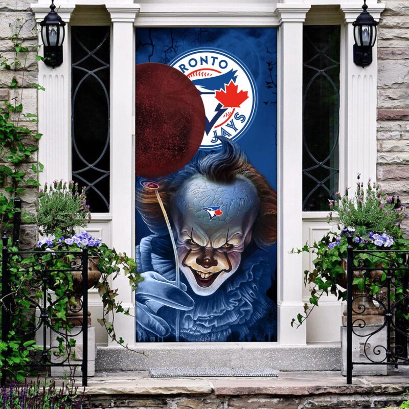 MLB Toronto Blue Jays Door Cover Halloween Killer Pennywise