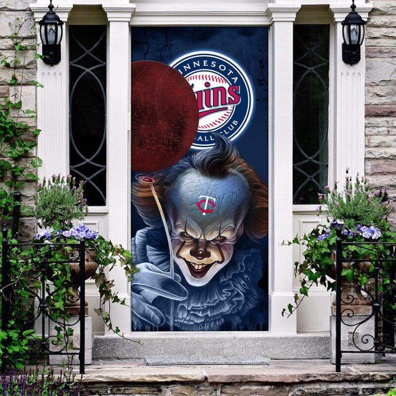 MLB Minnesota Twins Door Cover Halloween Killer Pennywise