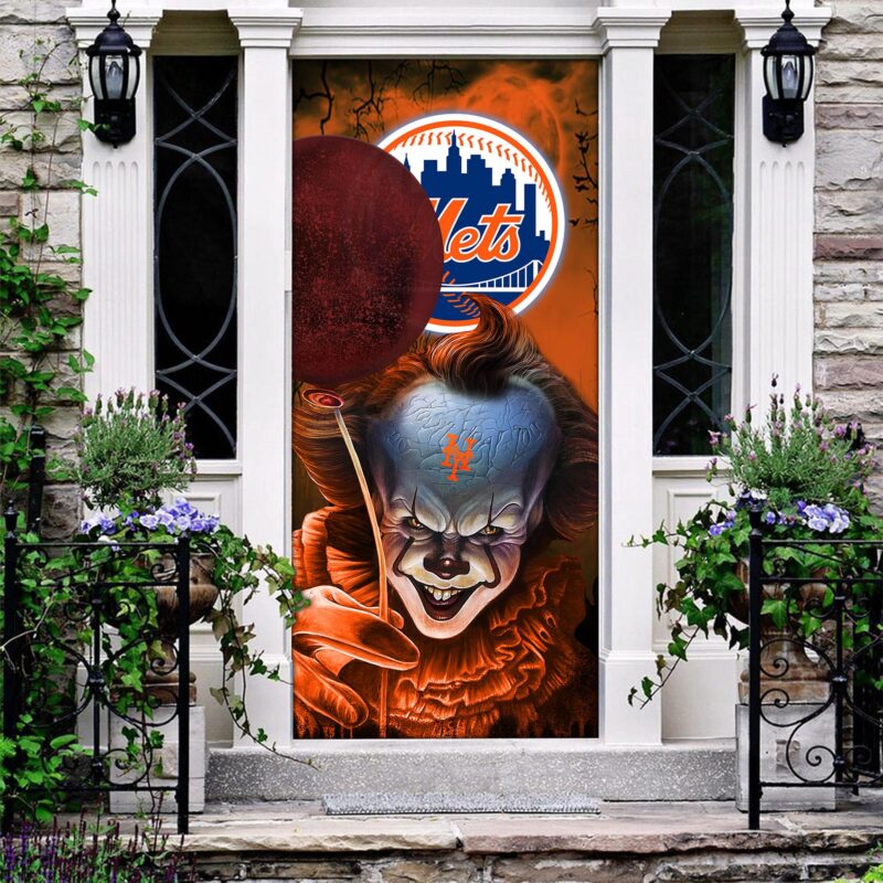 MLB New York Mets Door Cover Halloween Killer Pennywise