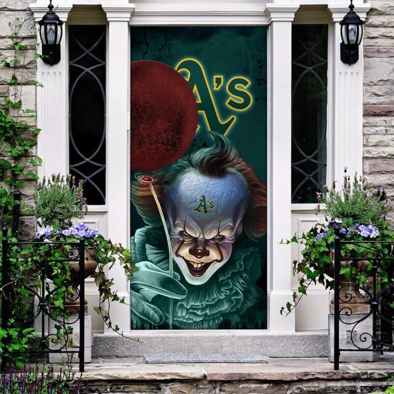 MLB Oakland Athletics Door Cover Halloween Killer Pennywise