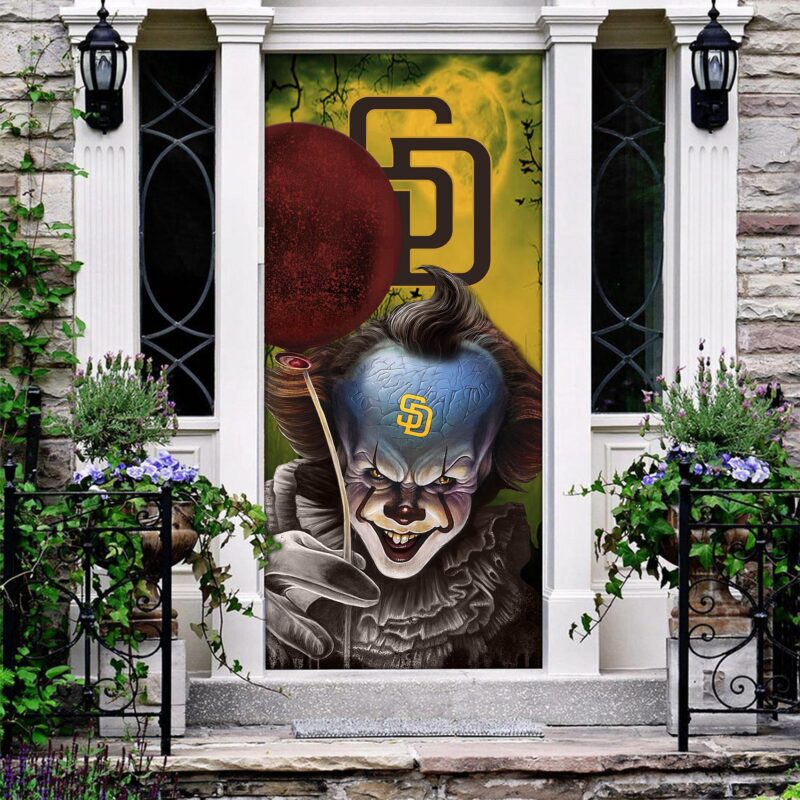 MLB San Diego Padres Door Cover Halloween Killer Pennywise