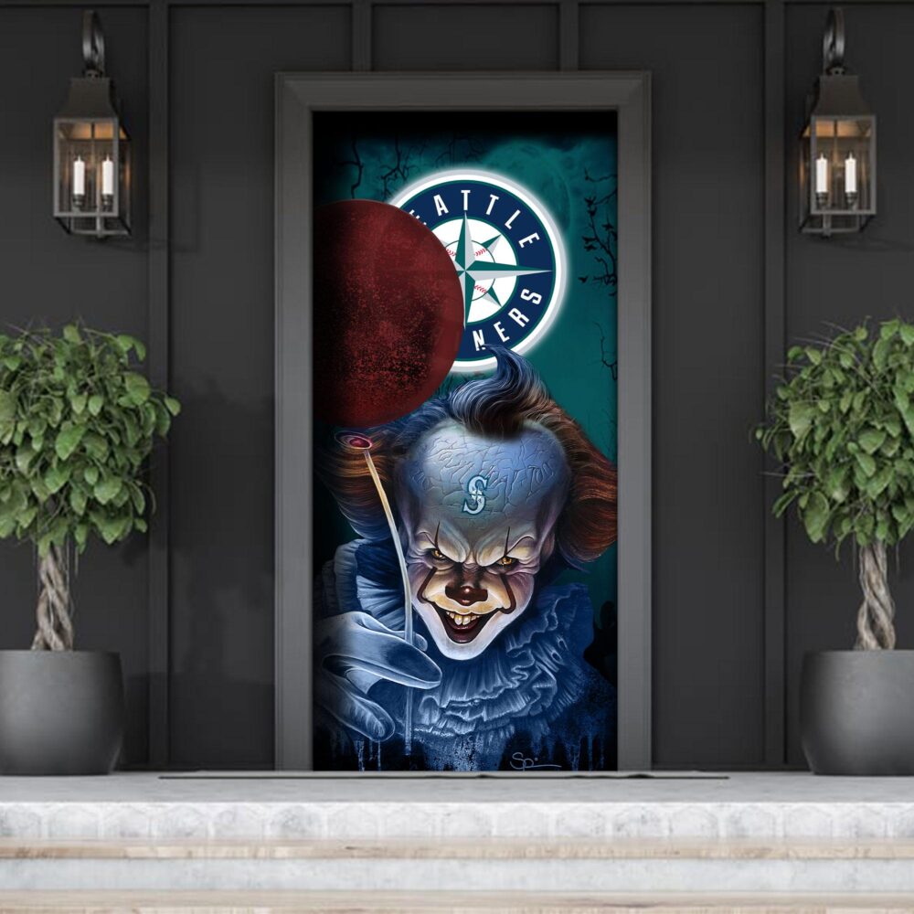 MLB Seattle Mariners Door Cover Halloween Killer Pennywise