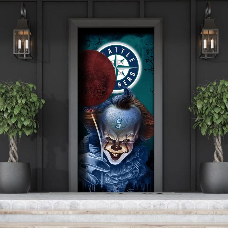 MLB Seattle Mariners Door Cover Halloween Killer Pennywise