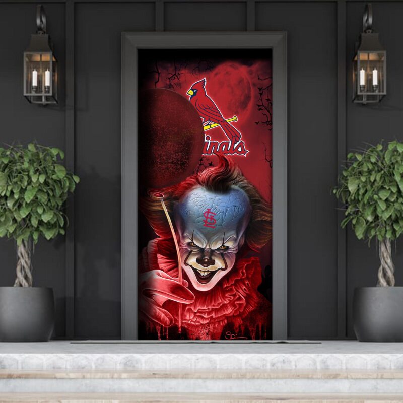 MLB St Louis Cardinals Door Cover Halloween Killer Pennywise