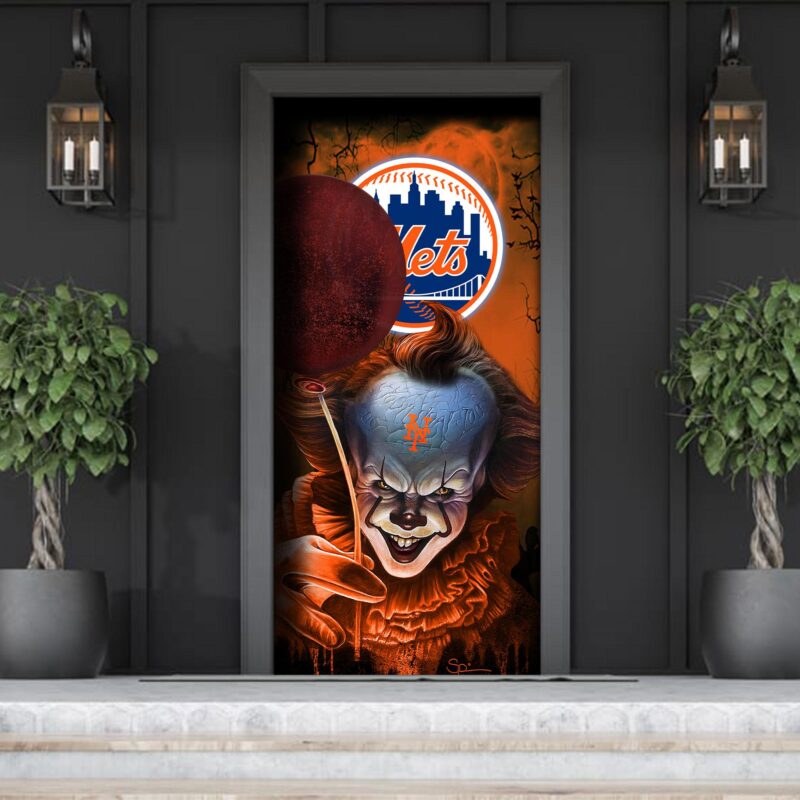 MLB New York Mets Door Cover Halloween Killer Pennywise
