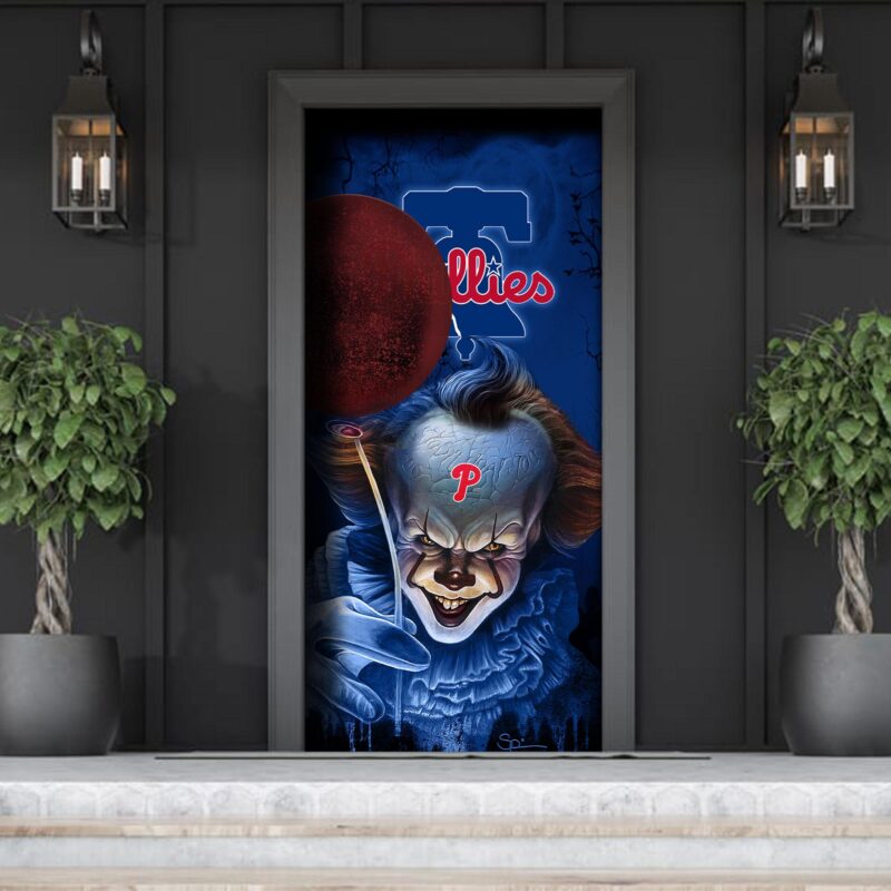 MLB Philadelphia Phillies Door Cover Halloween Killer Pennywise