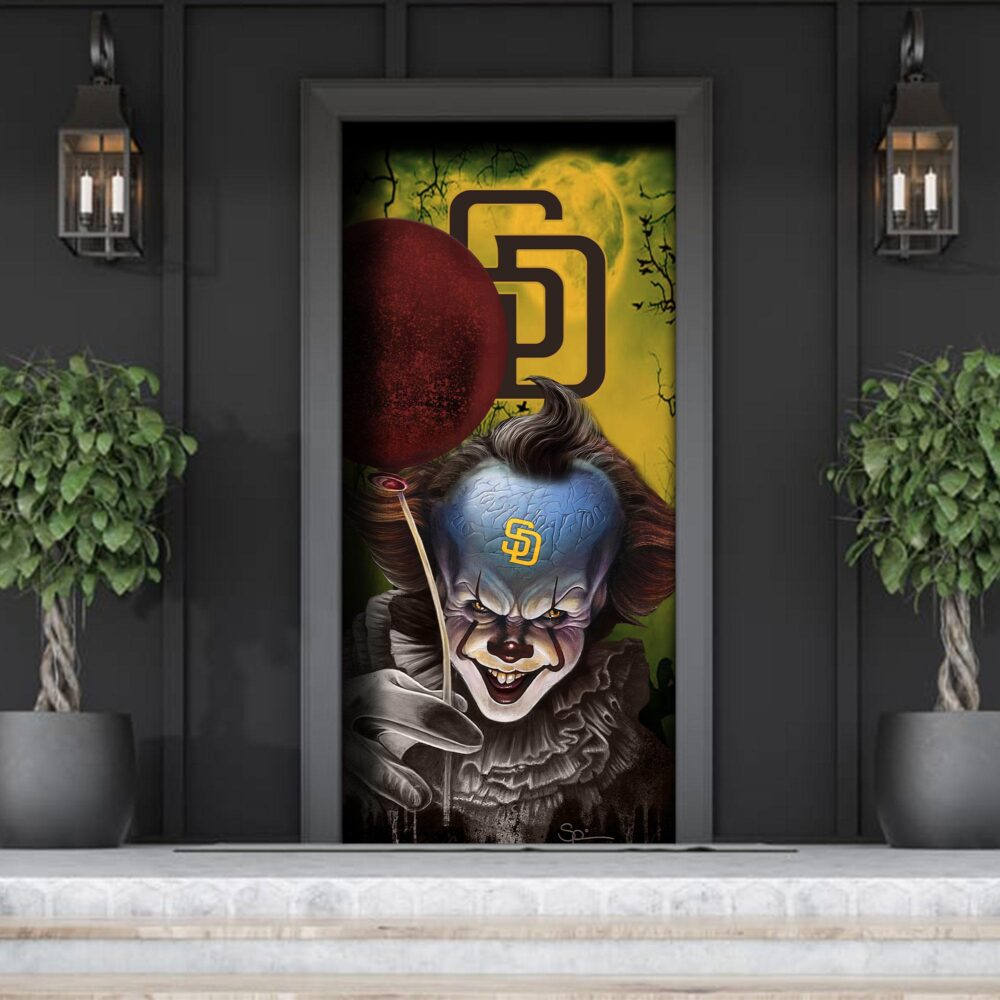 MLB San Diego Padres Door Cover Halloween Killer Pennywise