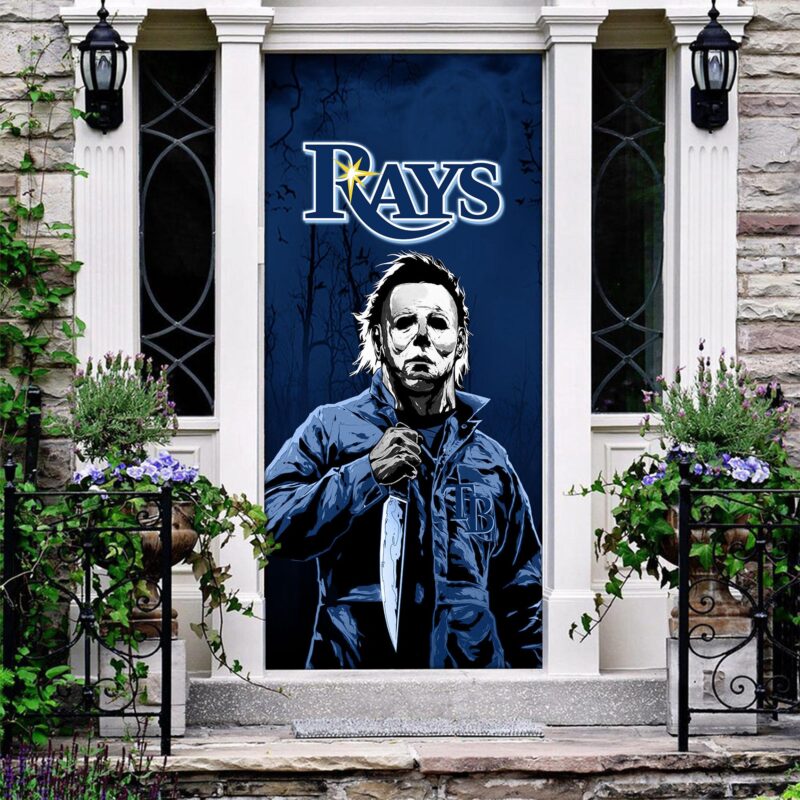 MLB Tampa Bay Rays Door Cover Halloween Killer Michael Myers