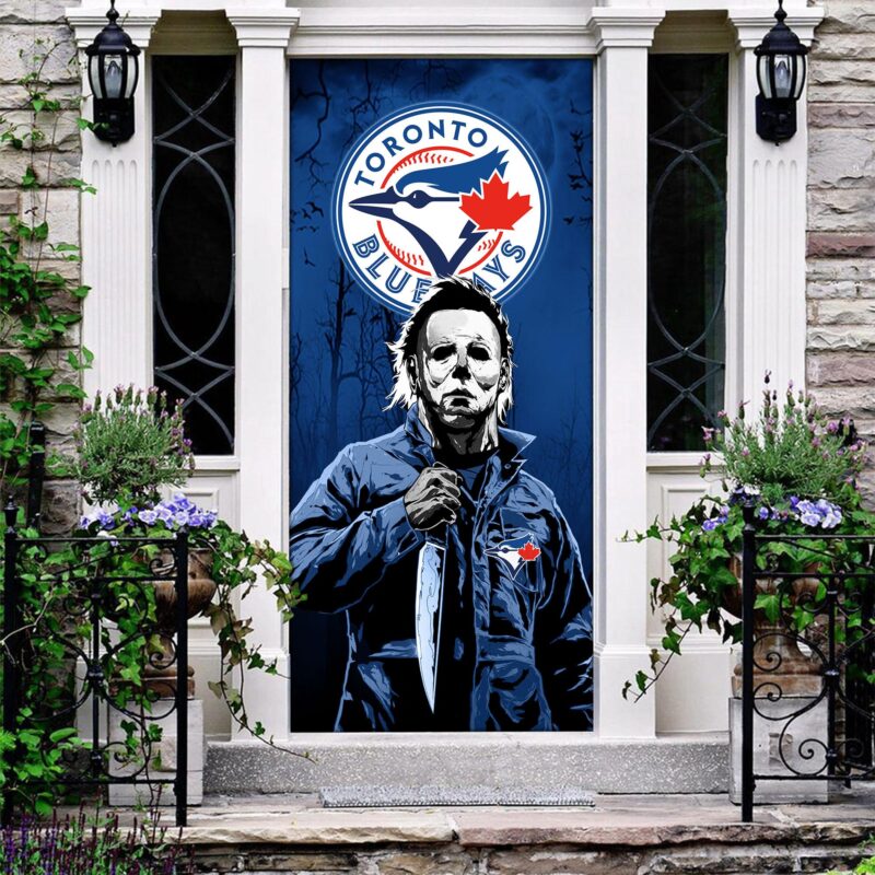 MLB Toronto Blue Jays Door Cover Halloween Killer Michael Myers