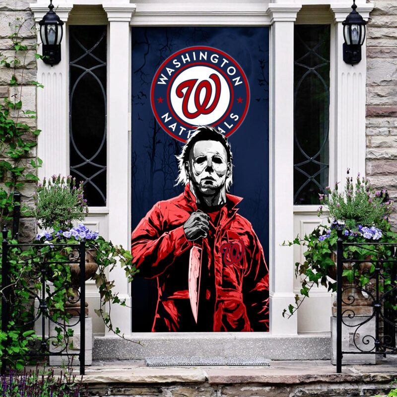 MLB Washington Nationals Door Cover Halloween Killer Michael Myers