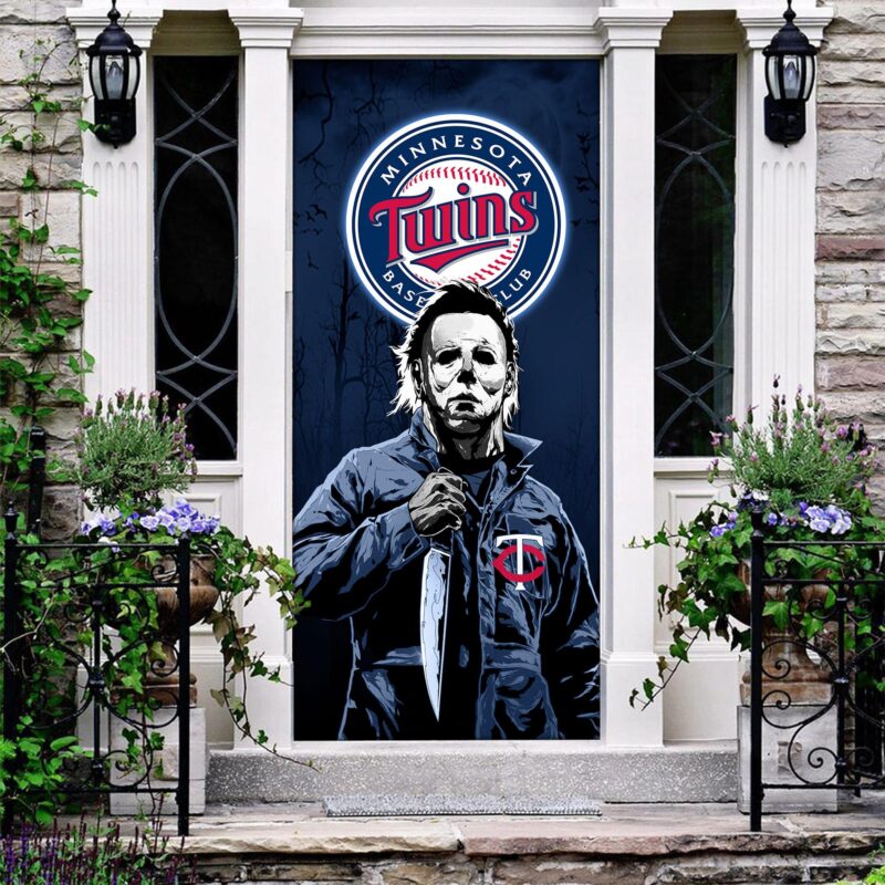 MLB Minnesota Twins Door Cover Halloween Killer Michael Myers