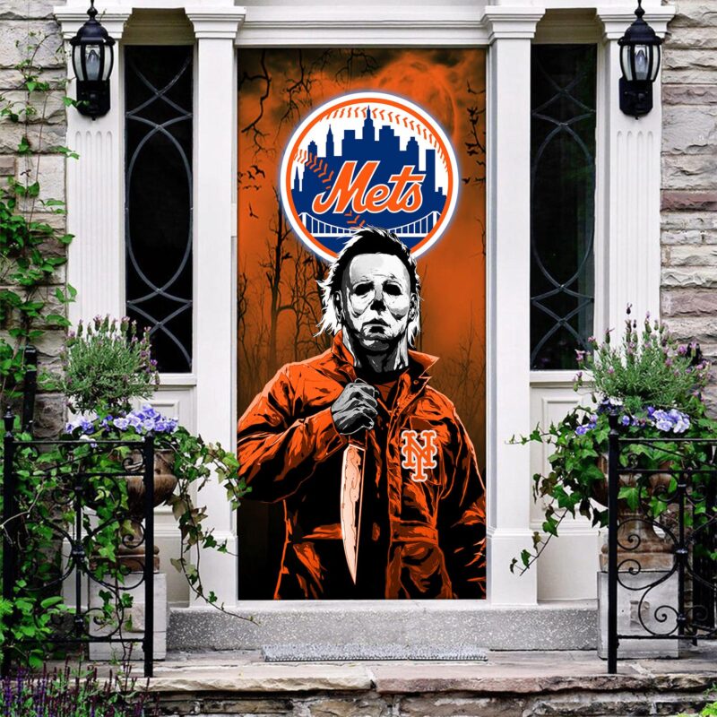 MLB New York Mets Door Cover Halloween Killer Michael Myers
