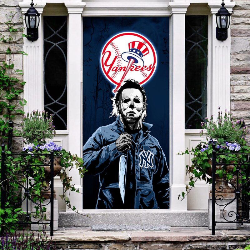 MLB New York Yankees Door Cover Halloween Killer Michael Myers